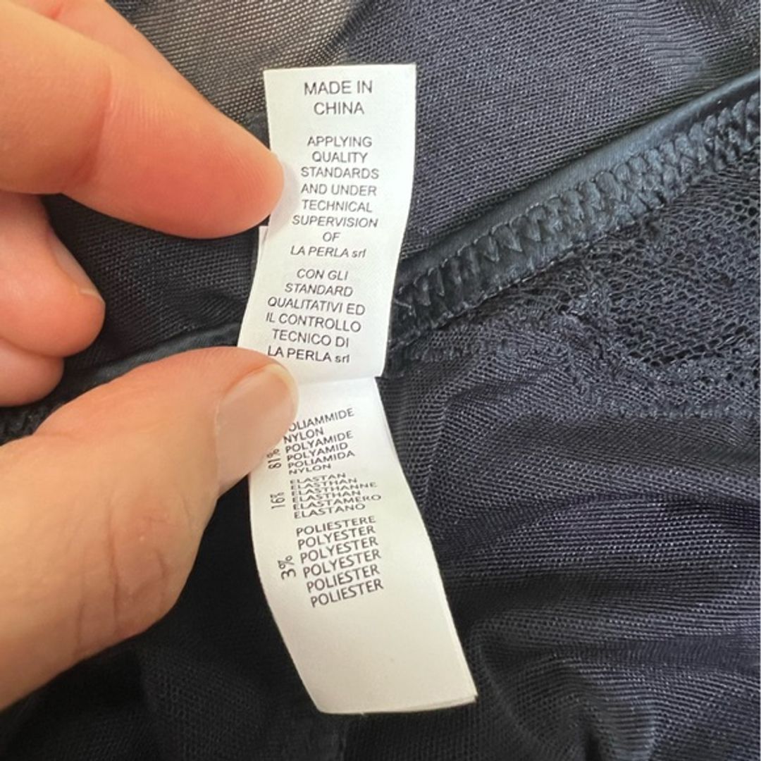 La Perla Vintage Malizia Black Mesh Nylon Lace Bodysuit