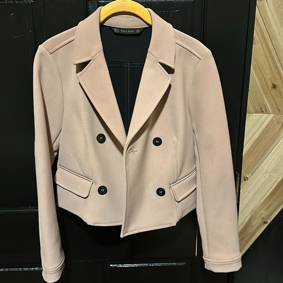 Zara Double Breasted Cropped Jacket #6