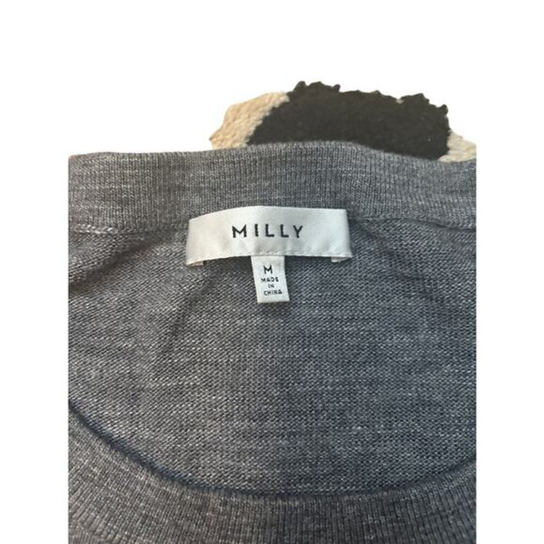 Milly Grey Sweater with Feather Trim