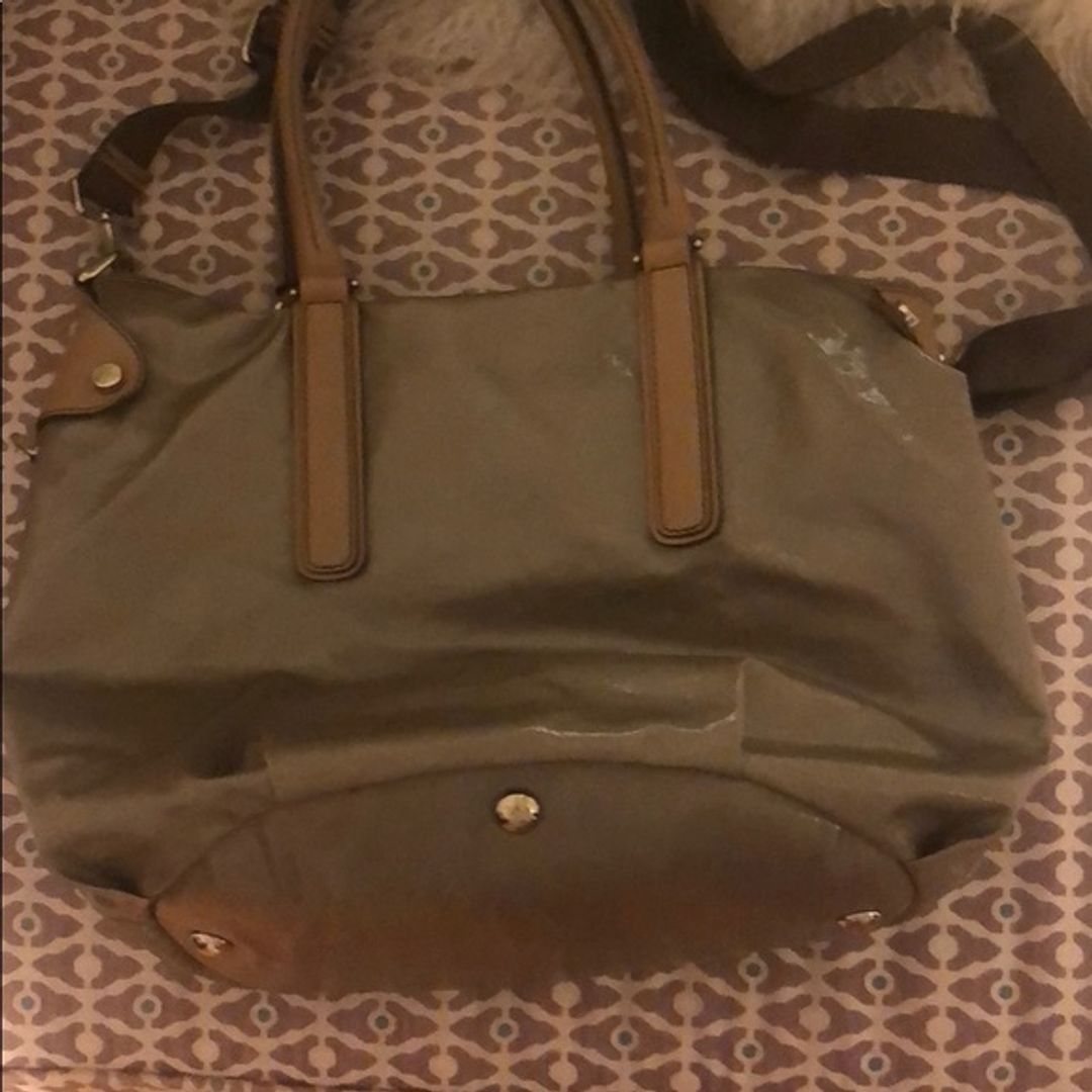 Tod's Coated Canvas Bag with Cream Color Features