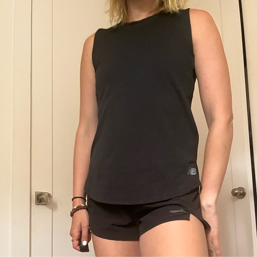 New Balance Black Mesh Run Tank Top