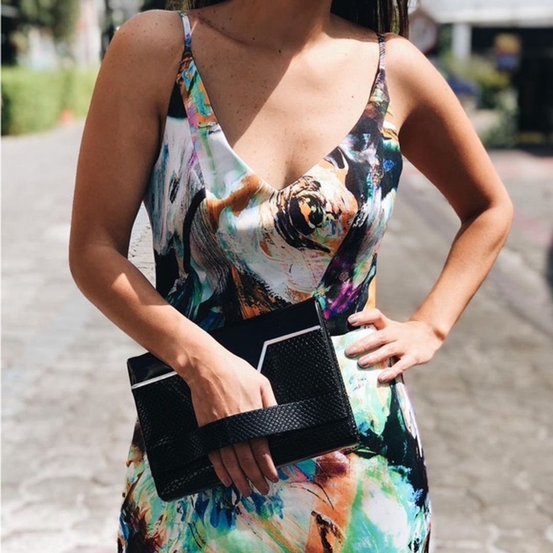 Black Halo Multicolor Abstract Floral Print Mini Dress Size 4