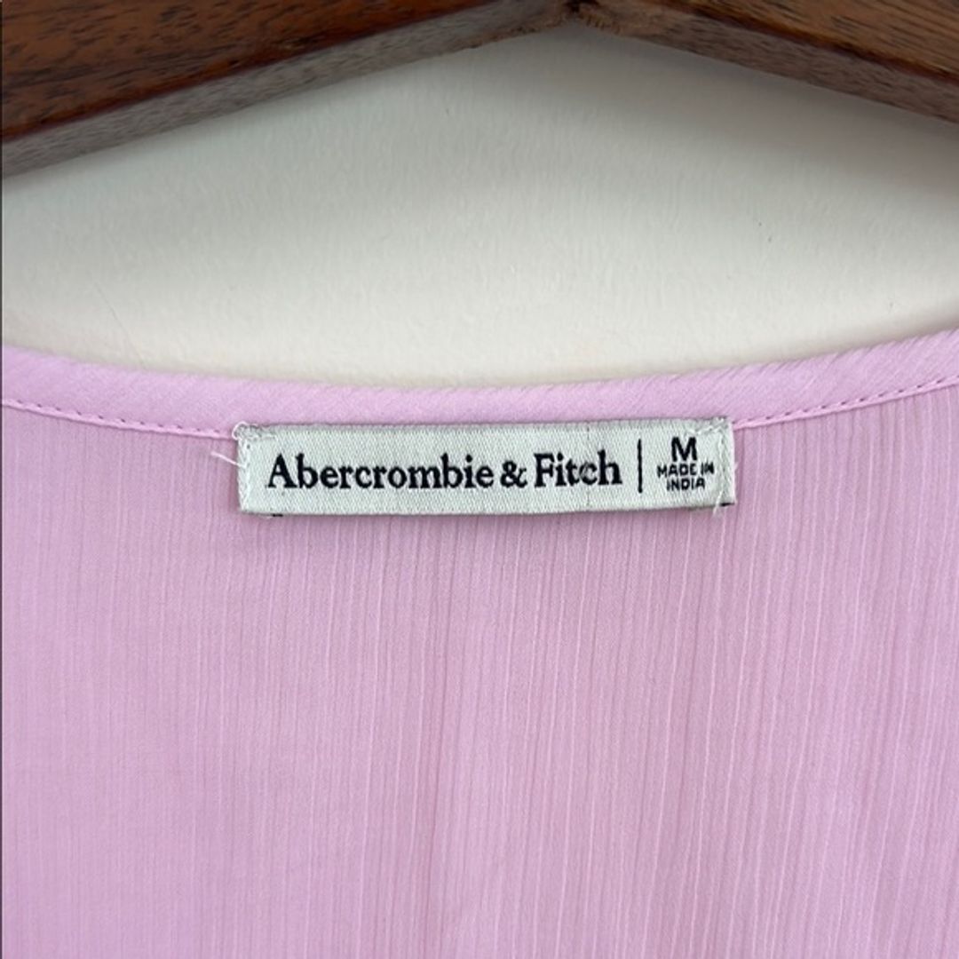 Abercrombie & Fitch Pink Ruffled Crop Blouse in Purple
