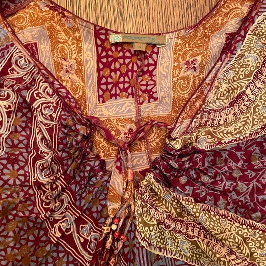 Poupette St Barth Vintage Silk Printed Tunic