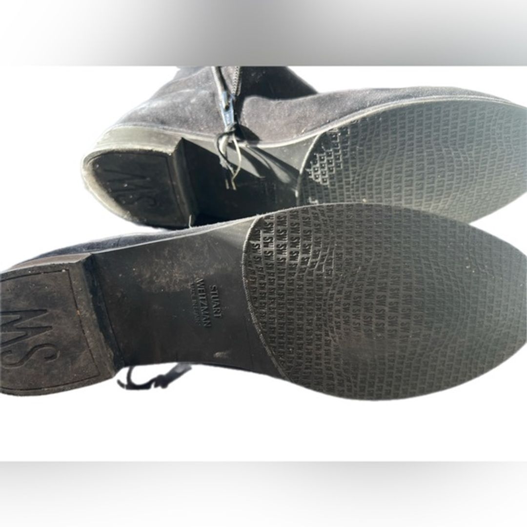 Stuart Weitzman Classic Signature Black Suede Knee-High Flat Boot