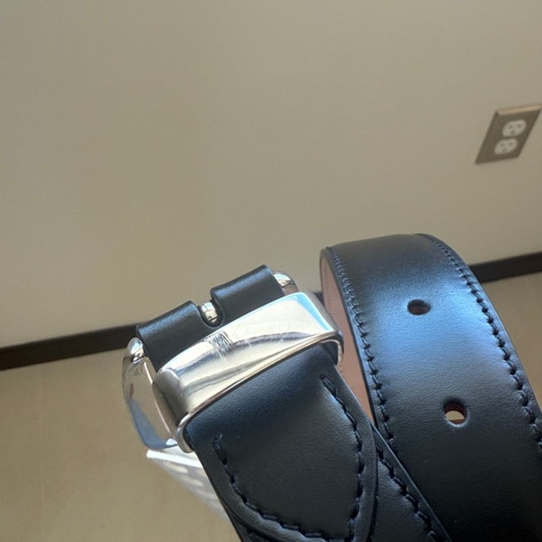 Benny Belt in Black Leather with Silver