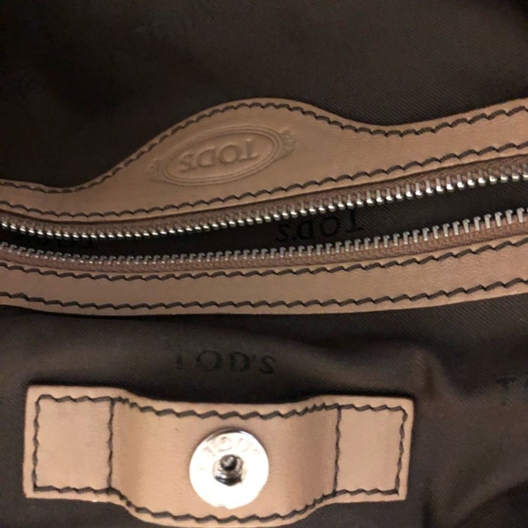 Tod's Coated Canvas Bag with Cream Color Features