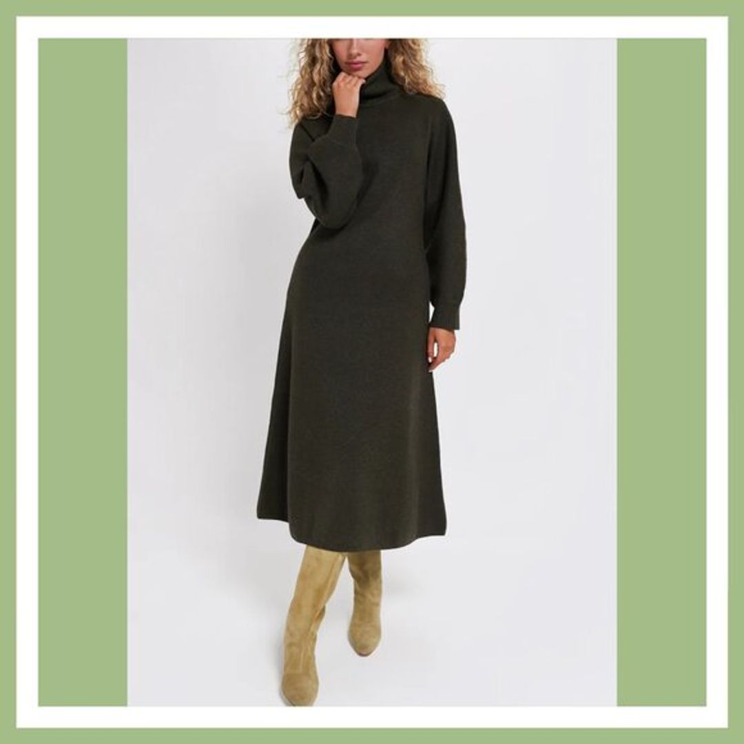 Moss Green Torie Sweater Dress