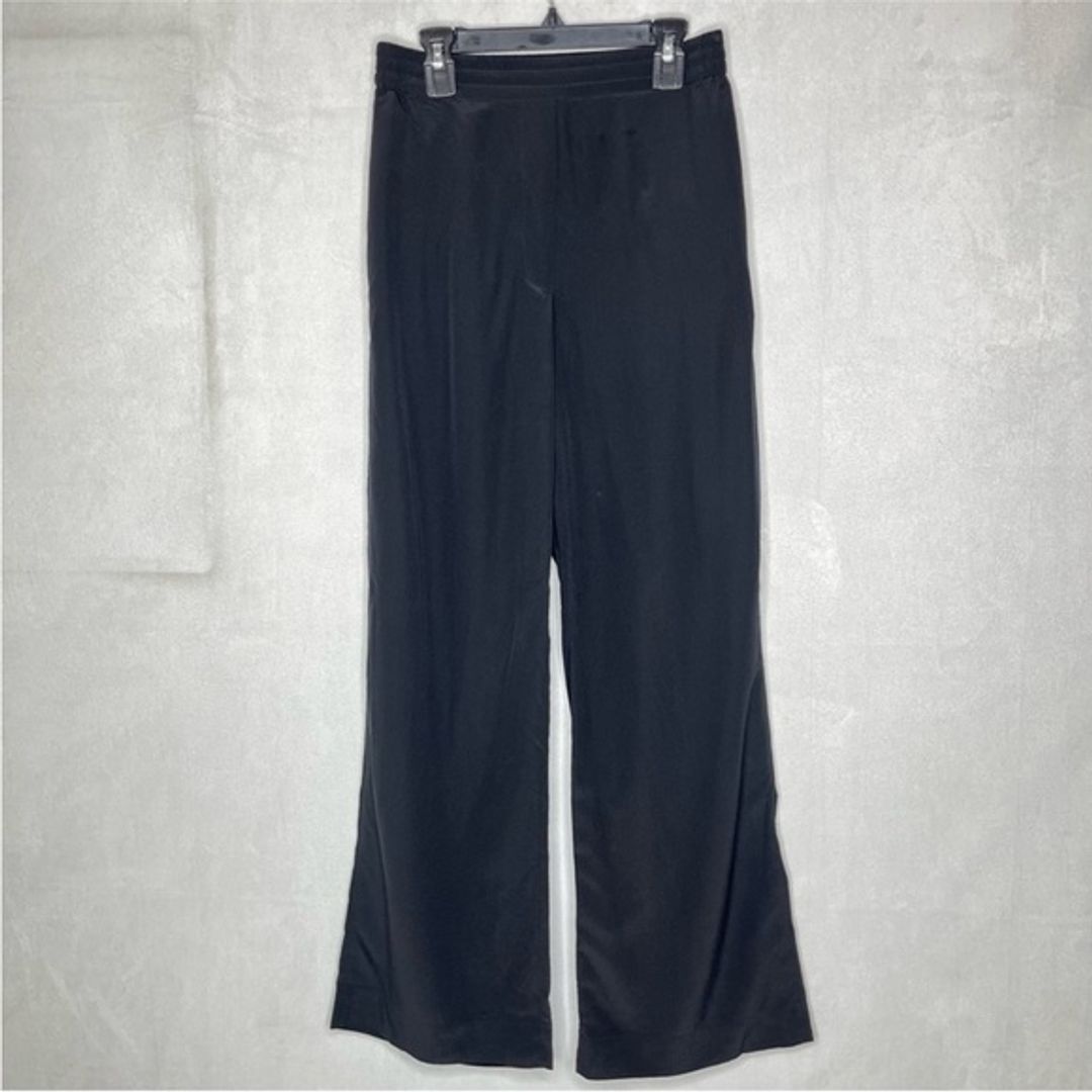 COS Black 100% Silk Wide Leg Trousers