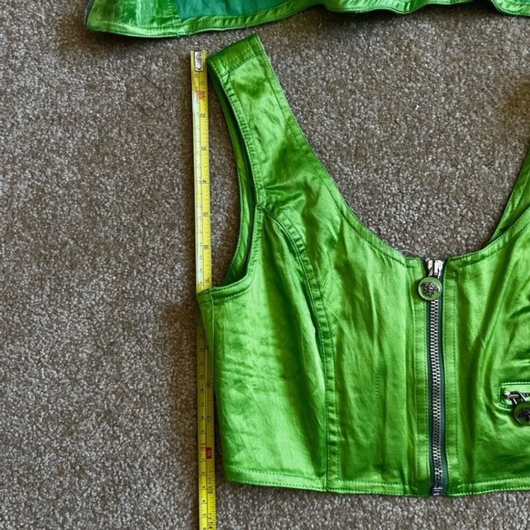 Versace Vintage Lime Green Top and Short-Sleeve Jacket