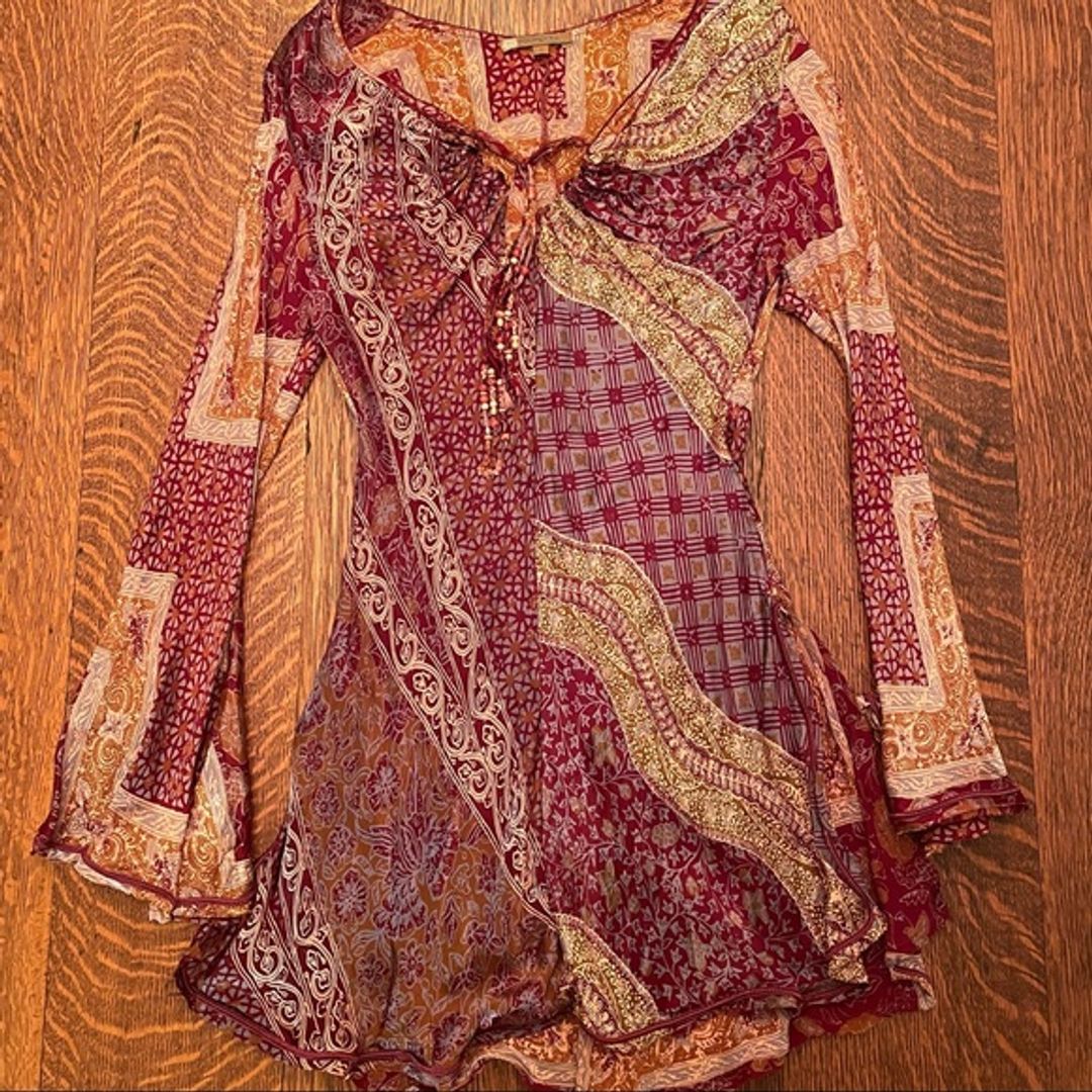 Vintage silk printed tunic