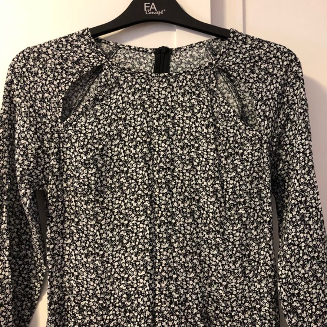 Line & Dot Black and White Dress