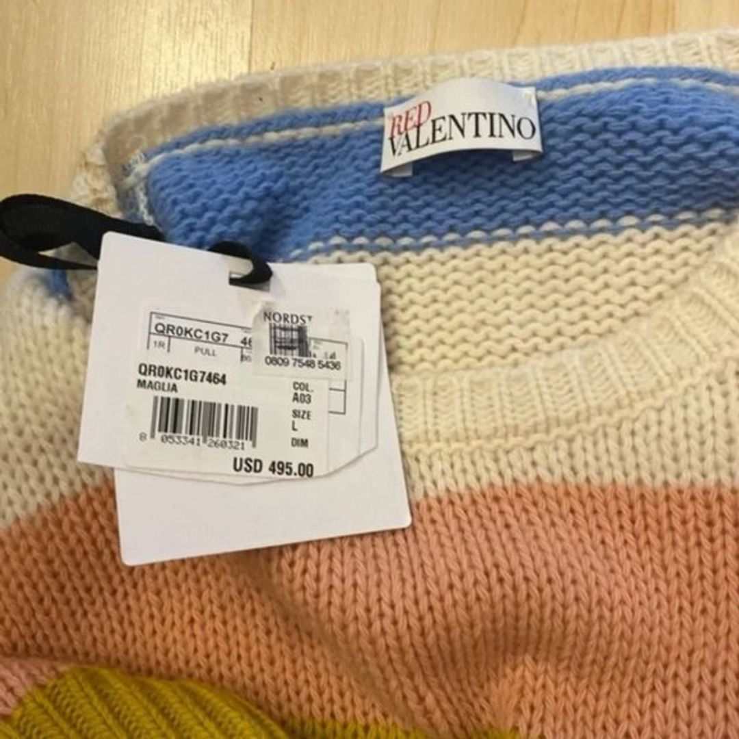 Virgin Wool Cropped Striped Sweater