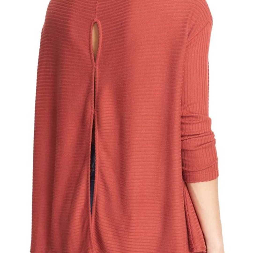 Free People Lover Rib Split Back Pullover