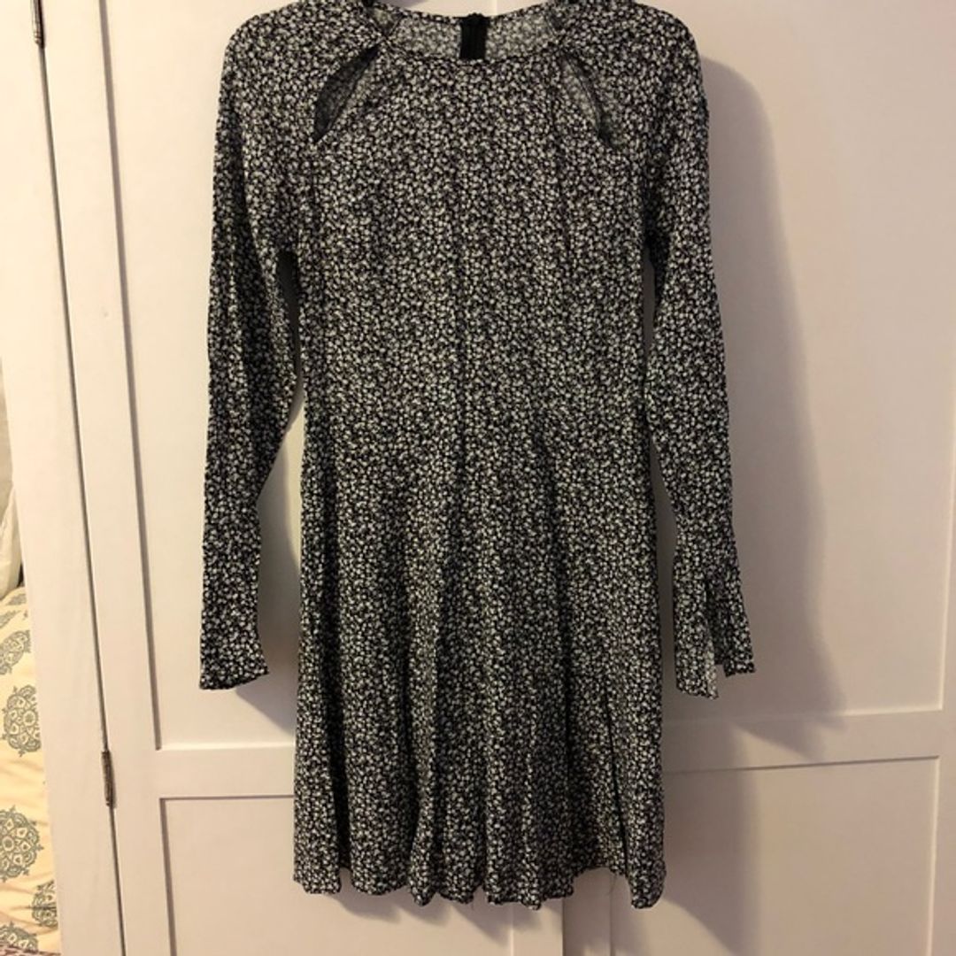 Line & Dot Black and White Dress