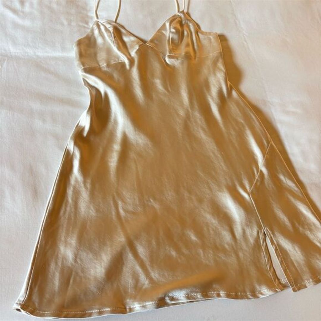 NWT Princess Polly Cream Satin Mini Slip Dress