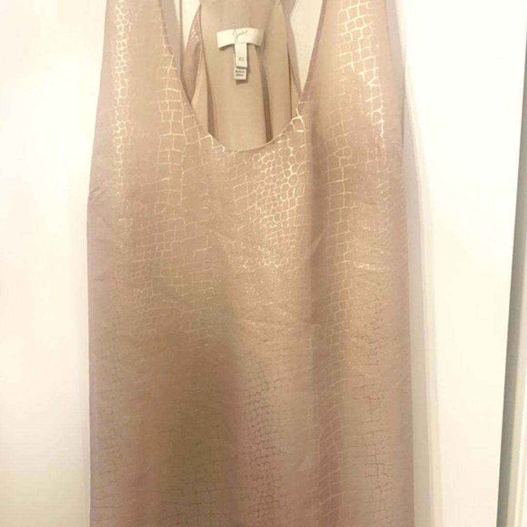 Joie Gold Metallic Printed Mirla Tank