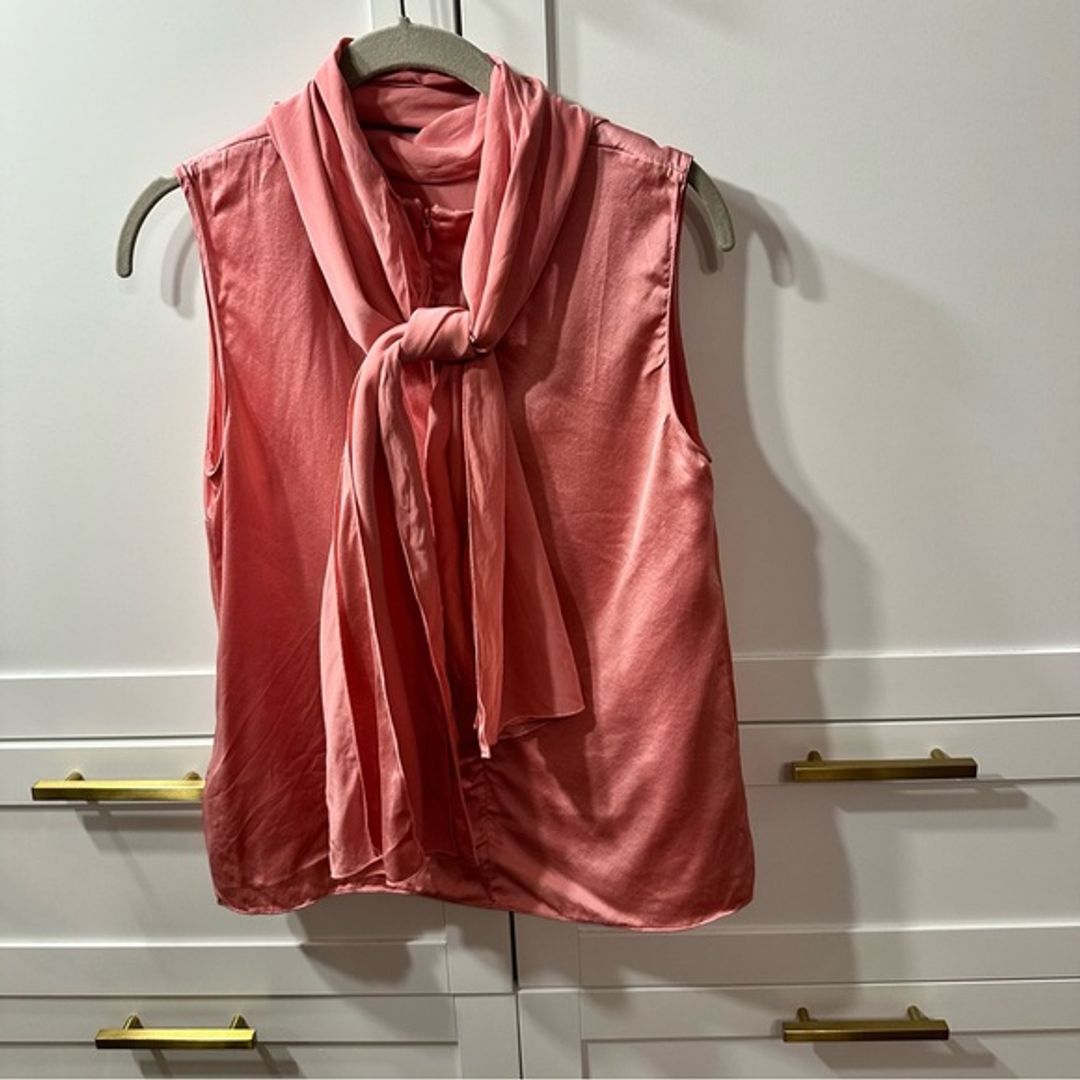 Roksanda Silk Blouse Sleeveless Tie Neck