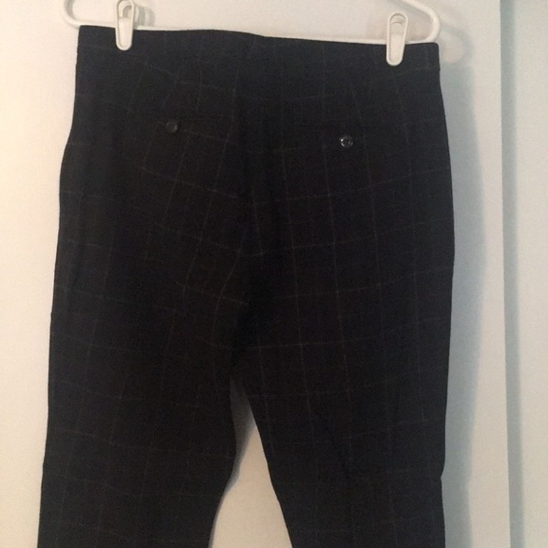 Theory Wool & Cashmere Plaid Crop Pant in Blue