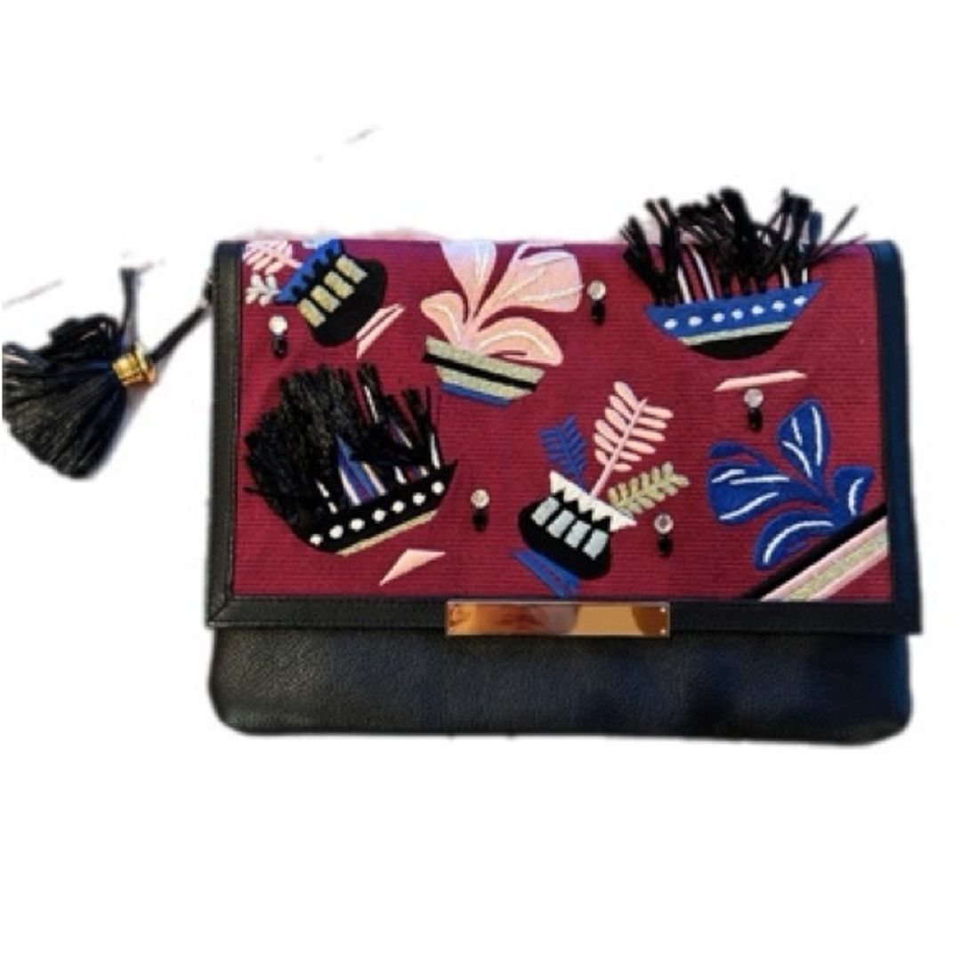 Burgundy Port of Call Clutch