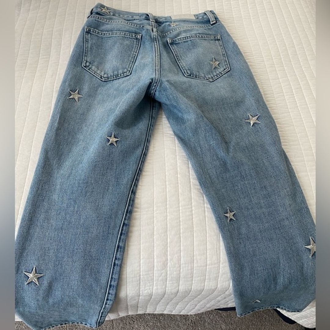 Pistola Charlie Straight Leg Jeans with Star Embroidery