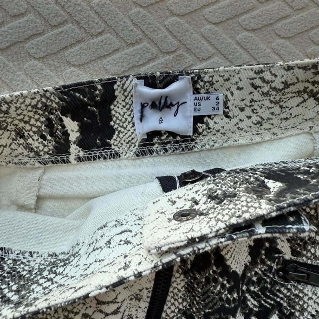 Snake Print Skirt - Black and White