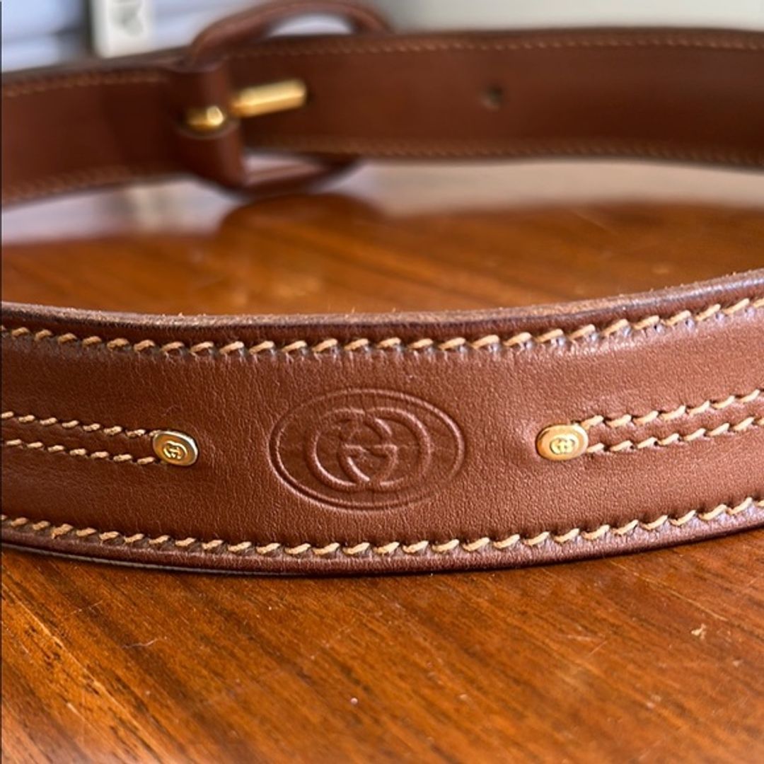 Gucci Vintage Brown Leather Belt