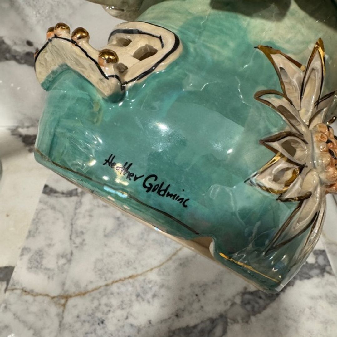 Heather Goldminc Blue Sky Tan Clayworks Tea Light Fairy House