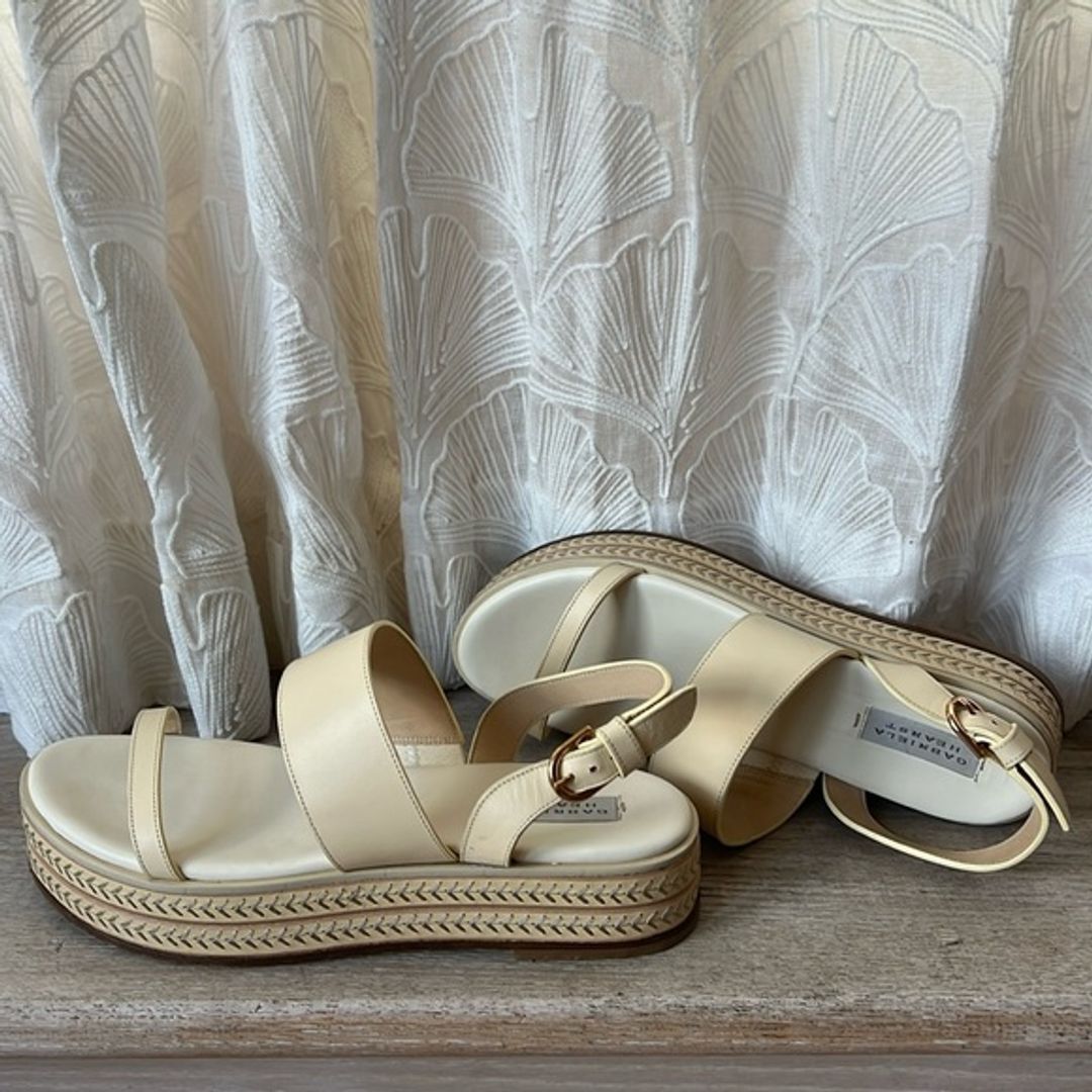 Cream Leather Espadrilles