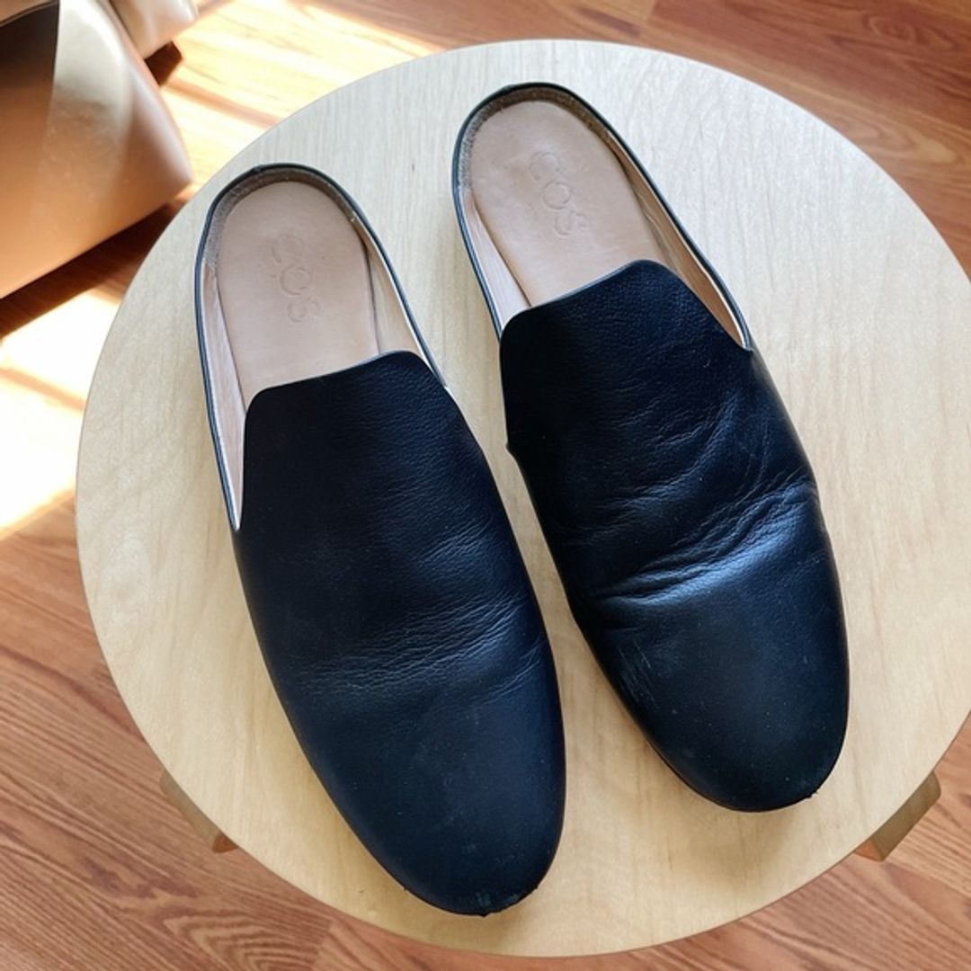 COS Black Leather Loafers