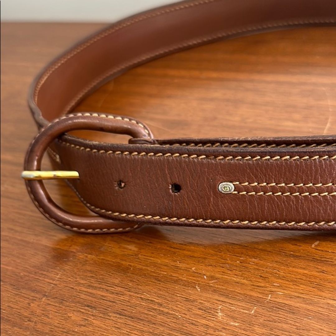 Gucci Vintage Brown Leather Belt