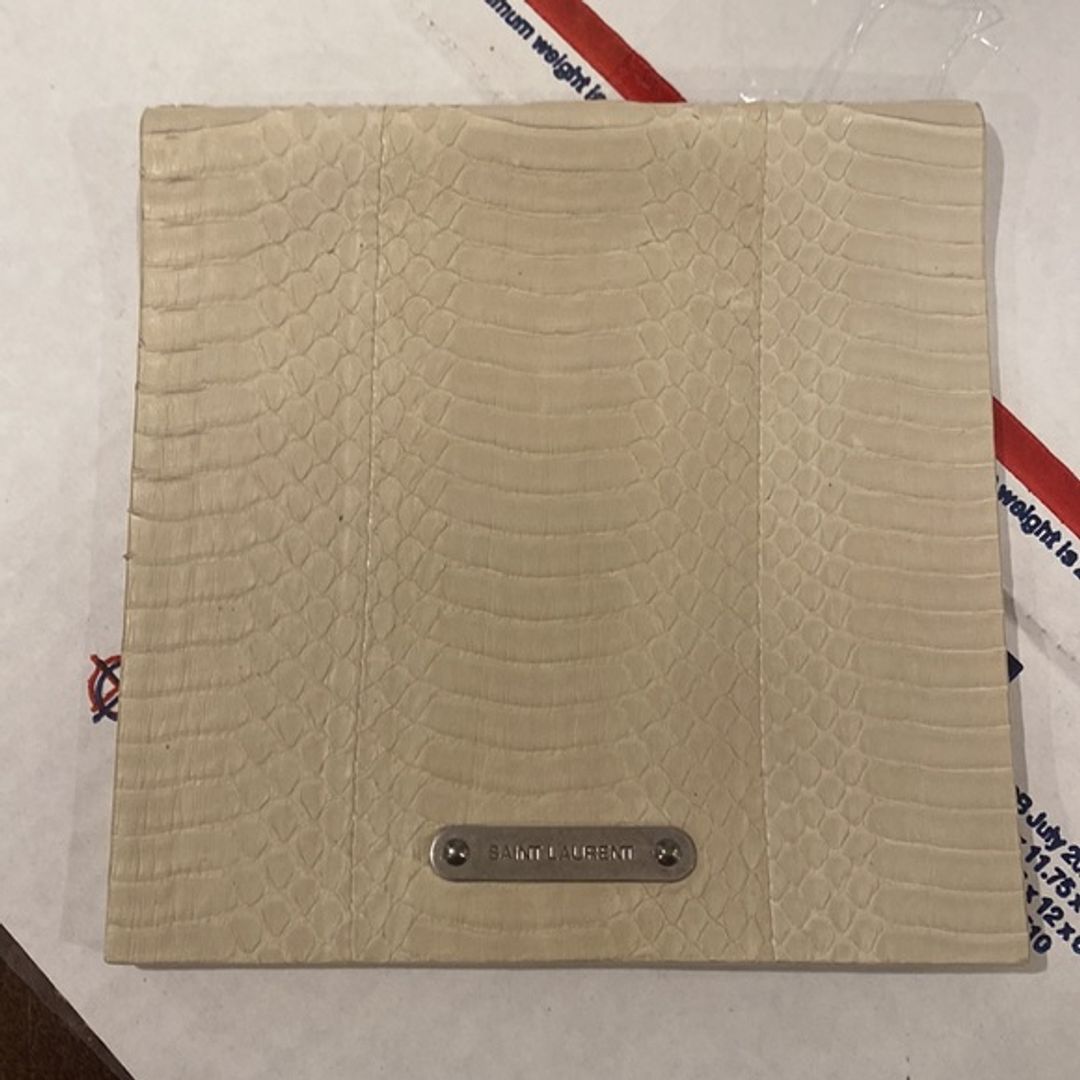 Saint Laurent Leather Envelope Pouch with Textured Leather