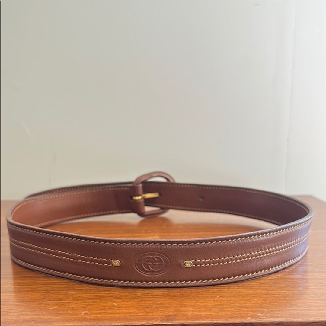 Gucci Vintage Brown Leather Belt