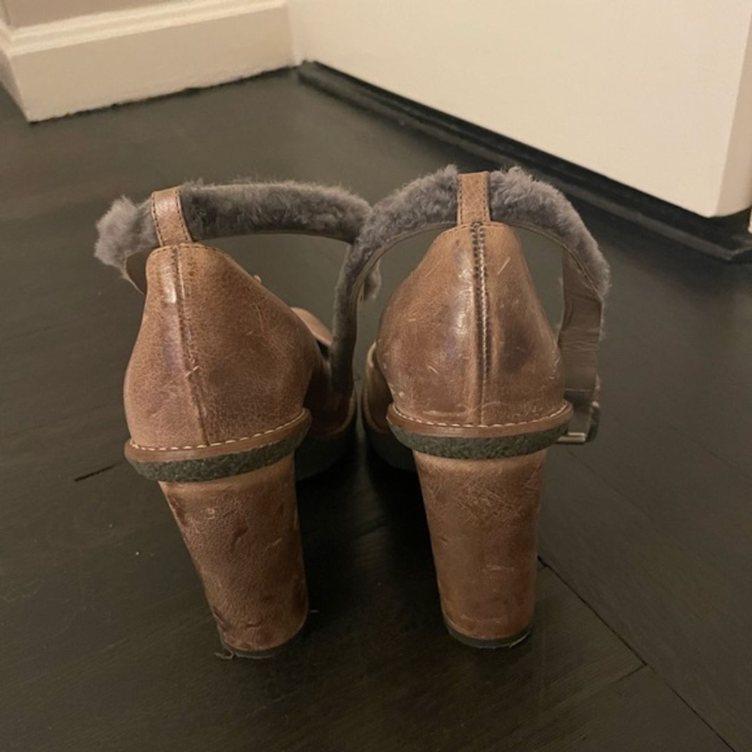 Brunello Cucinelli Leather Pumps with Fur Ankle Strap