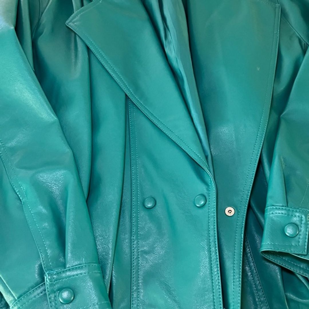 Nasty Gal Oversized Faux Leather Button Up Jacket