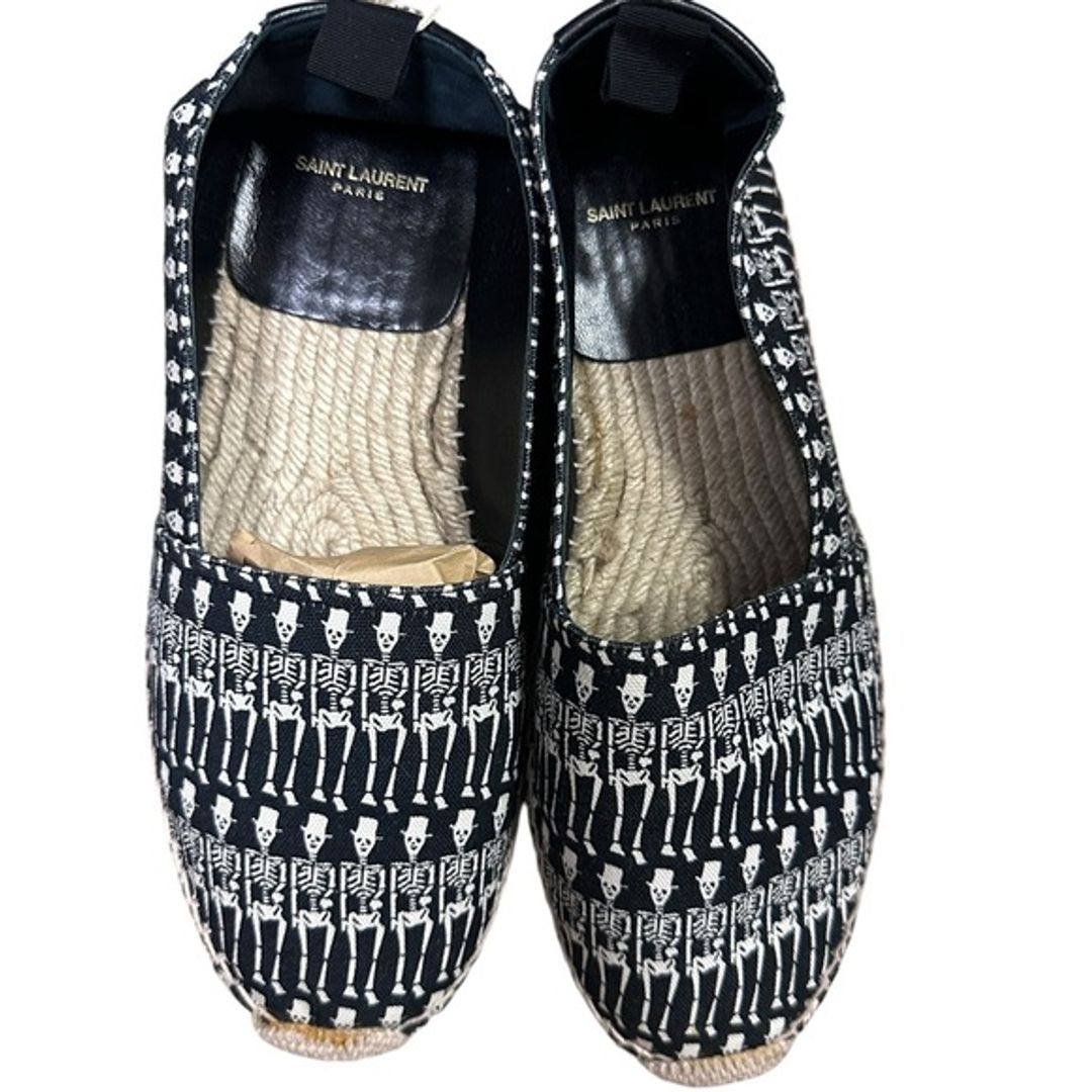 Skeleton Leather and Canvas Espadrilles