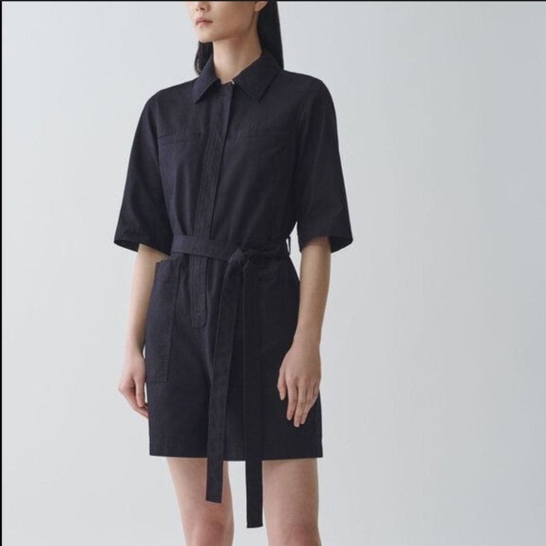 COS Cotton Twill Denim Romper