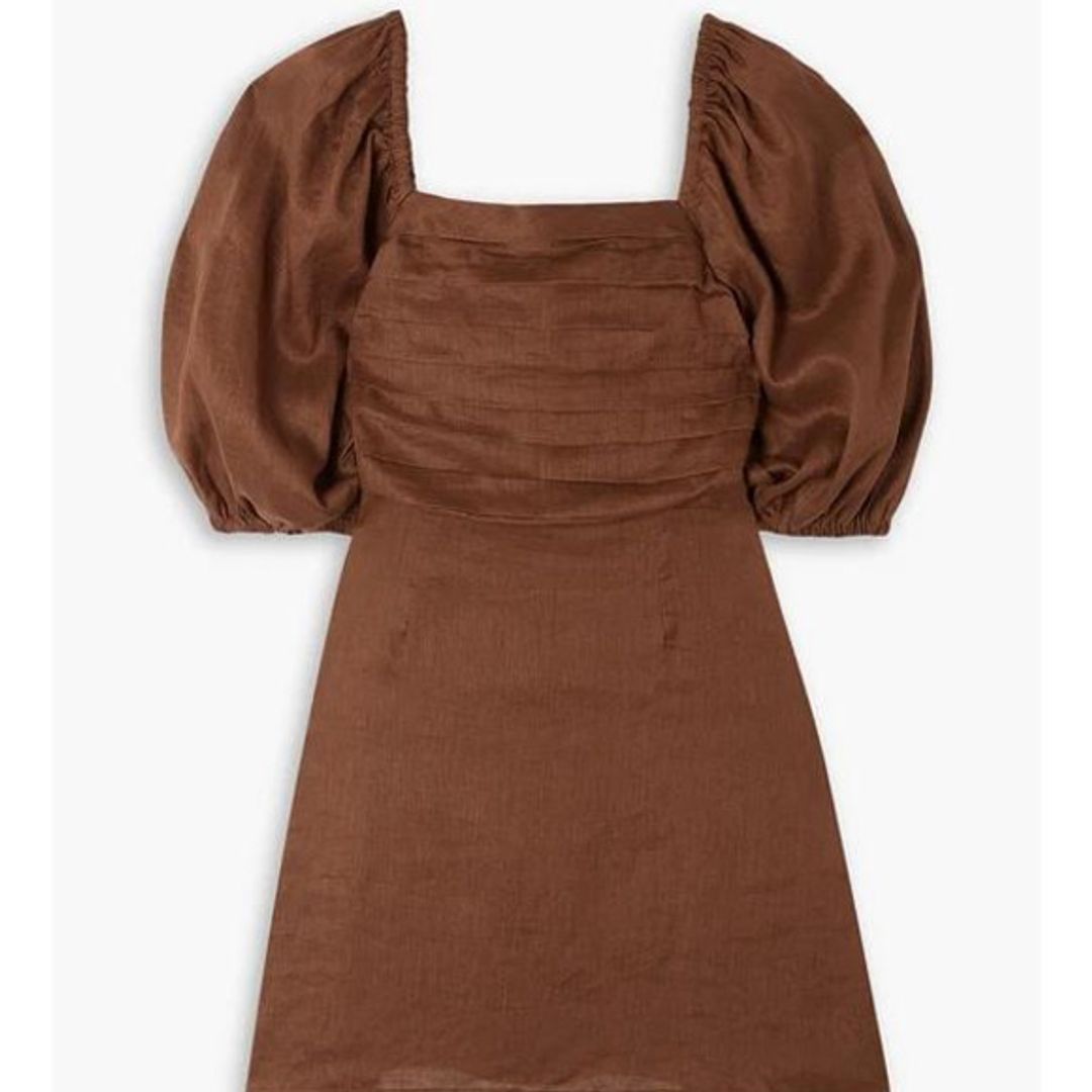 Venezia pintucked linen midi dress