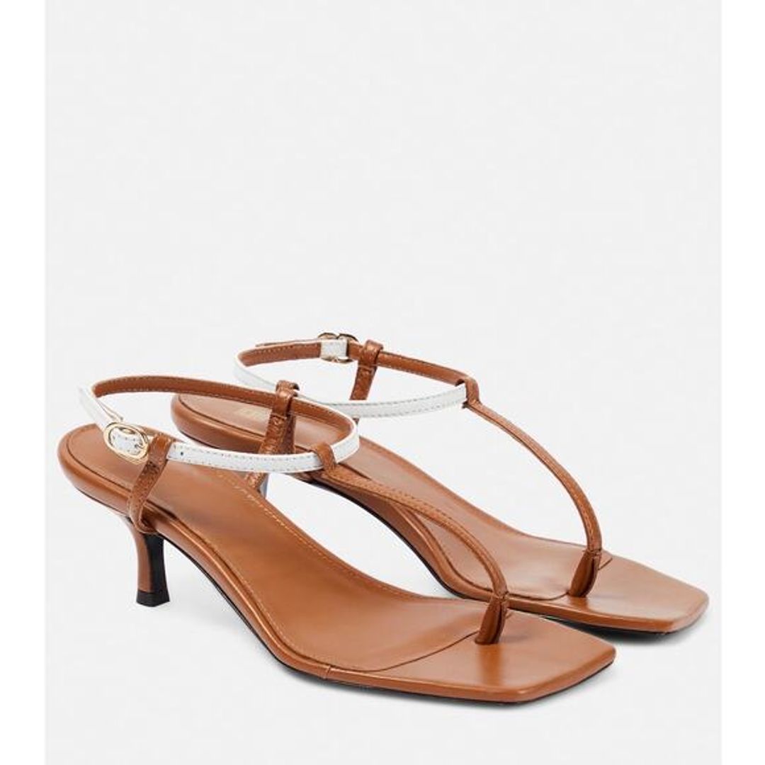 Totême Bicolor Kitten-Heel Sandals
