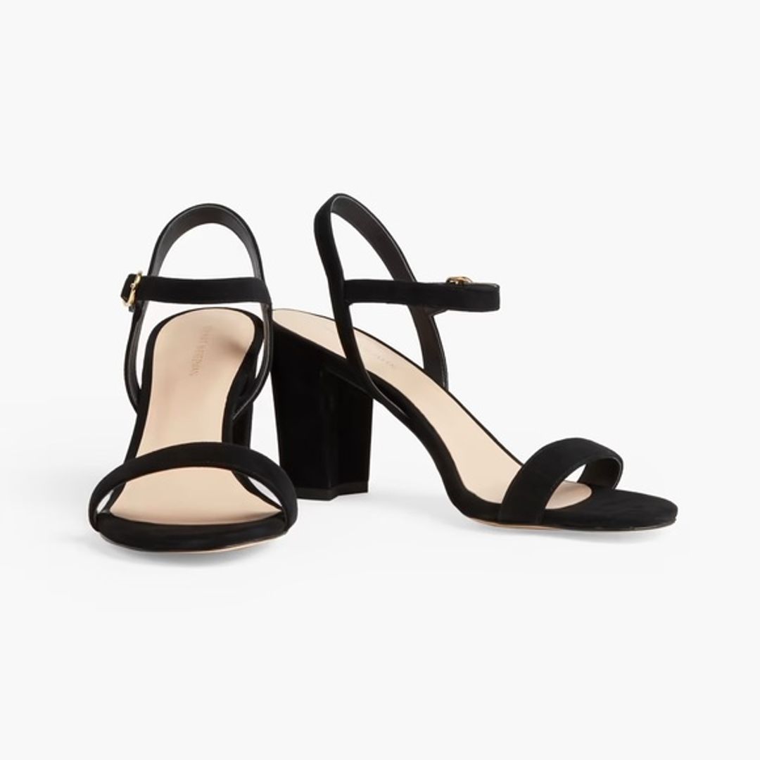 NWT Stuart Weitzman Mid-Heel Black Suede Sandal Size 8 - New in Box