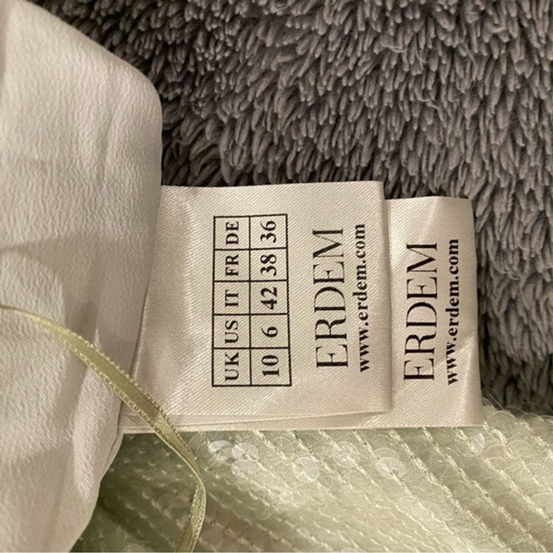 Erdem Mint Green Sequin & Embellished Dress