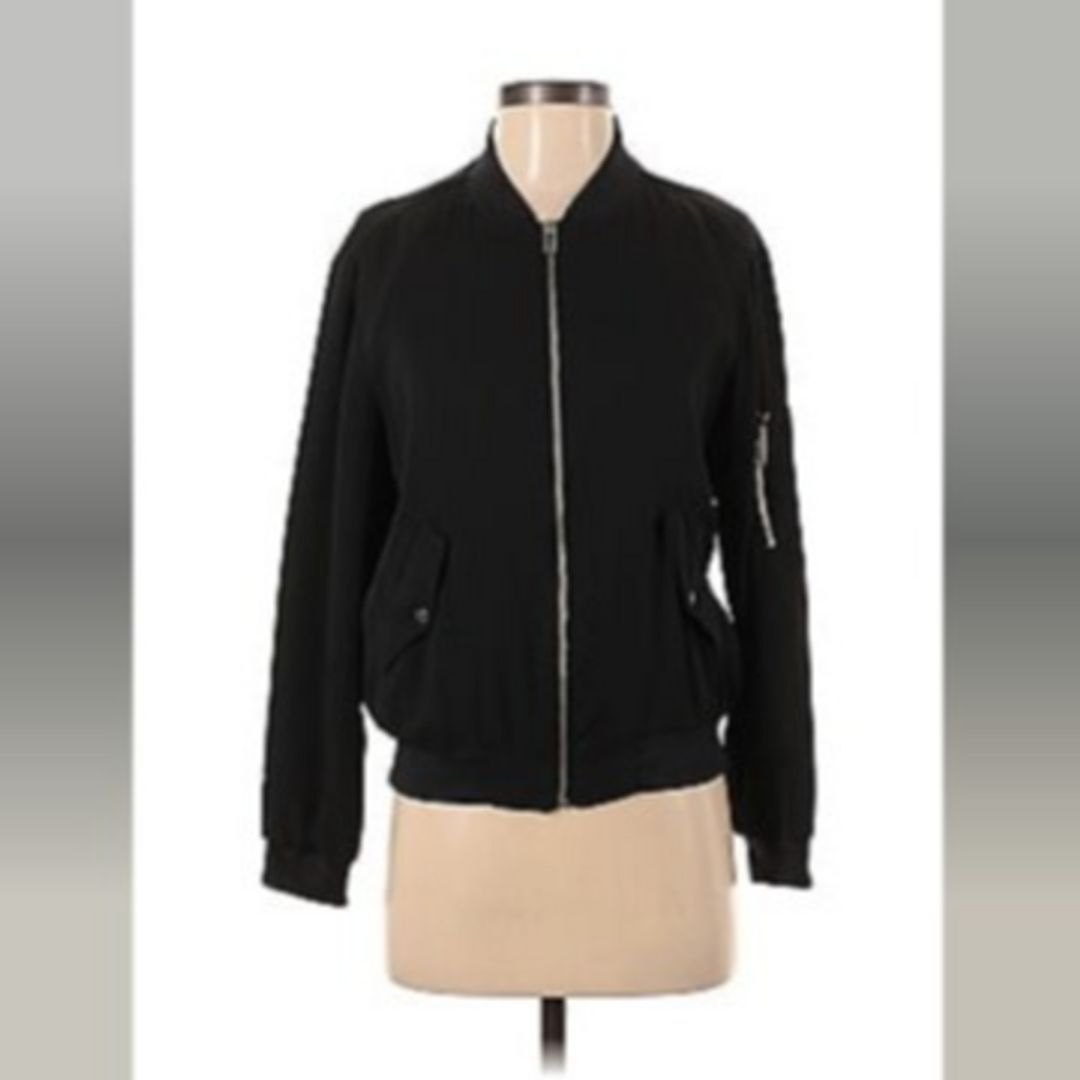 Zara Black Bomber Jacket - M, US