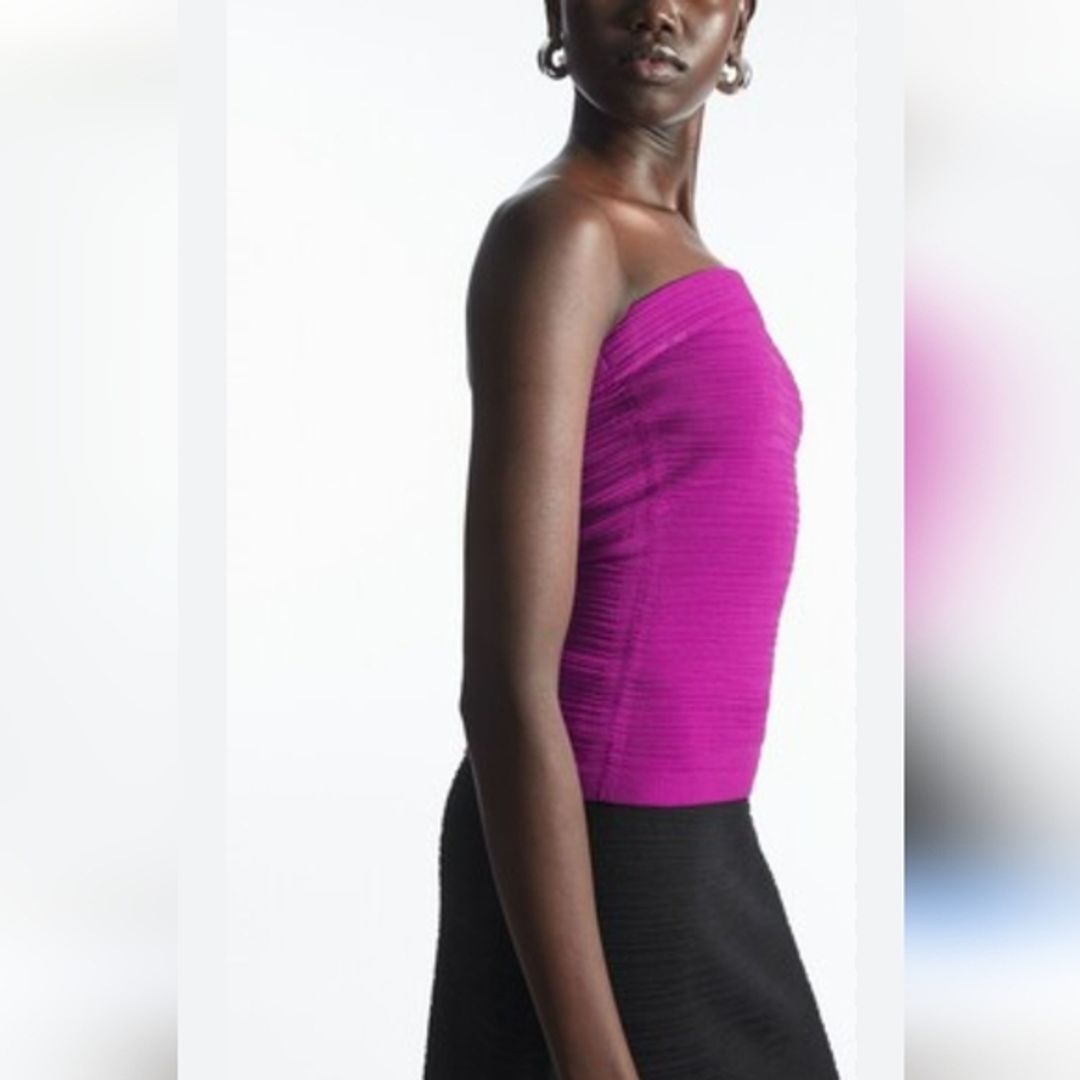 NWOT COS textured bandeau top. Purple. Size L.