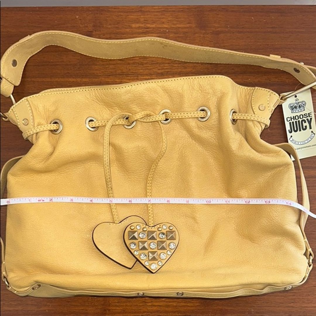 Juicy Couture Y2K Yellow Leather Shoulder Bag