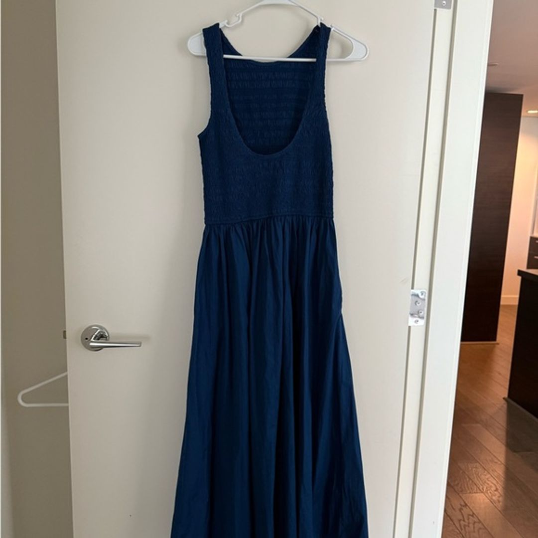 Madewell Deep Blue Backless Dress
