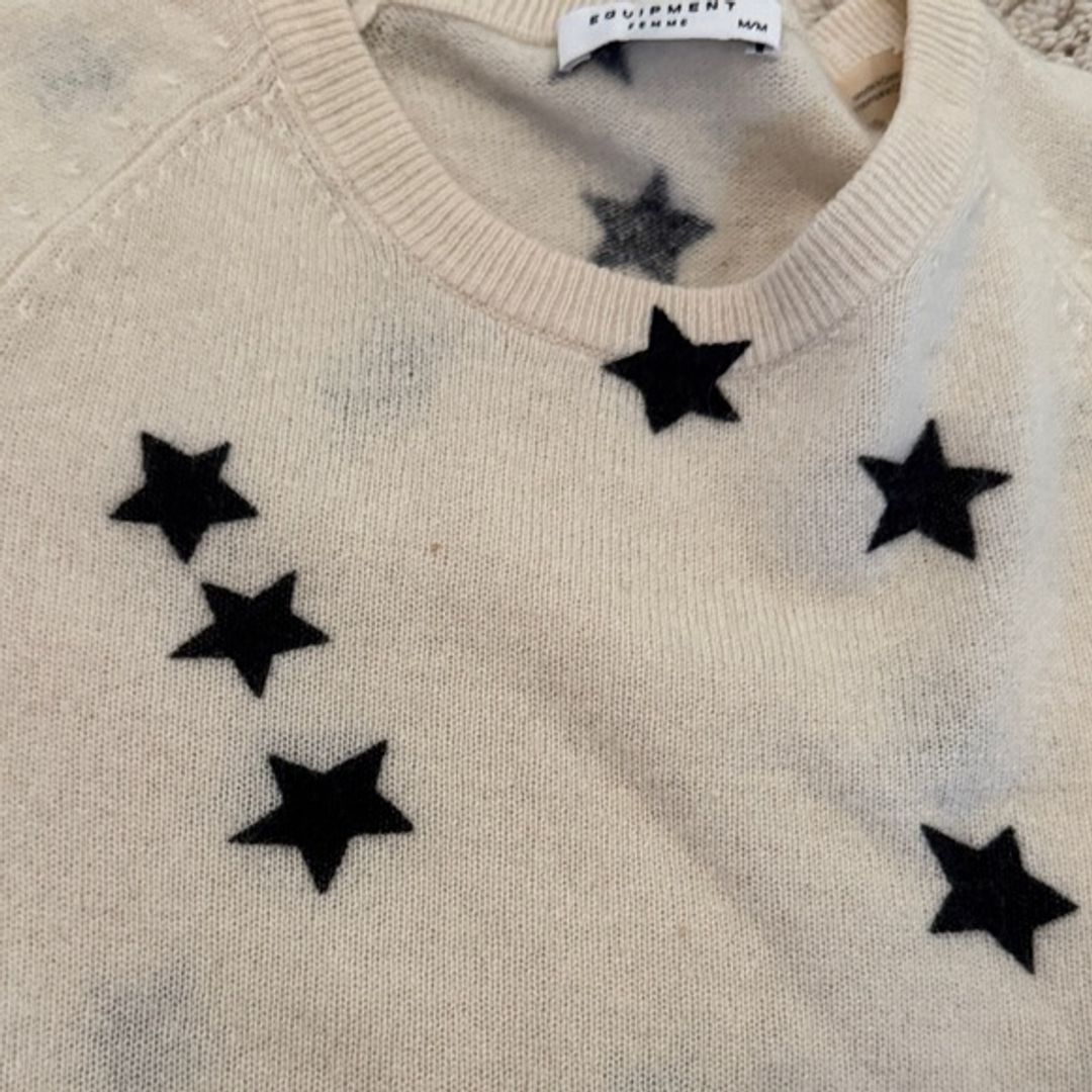 Equipment Ivory Sweater with Navy Stars