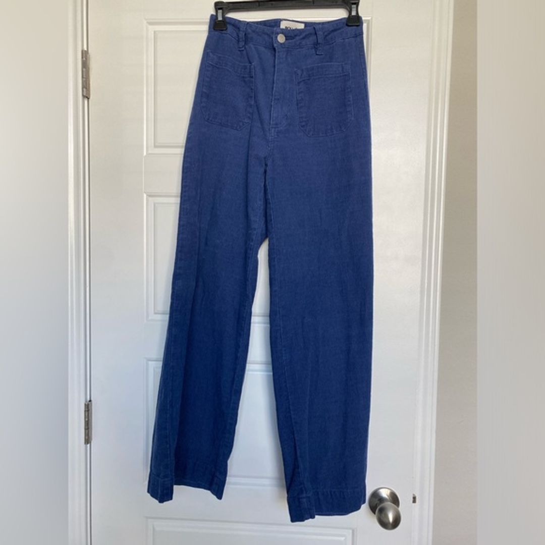 Blue Wide Leg Rollas Corduroy Pants