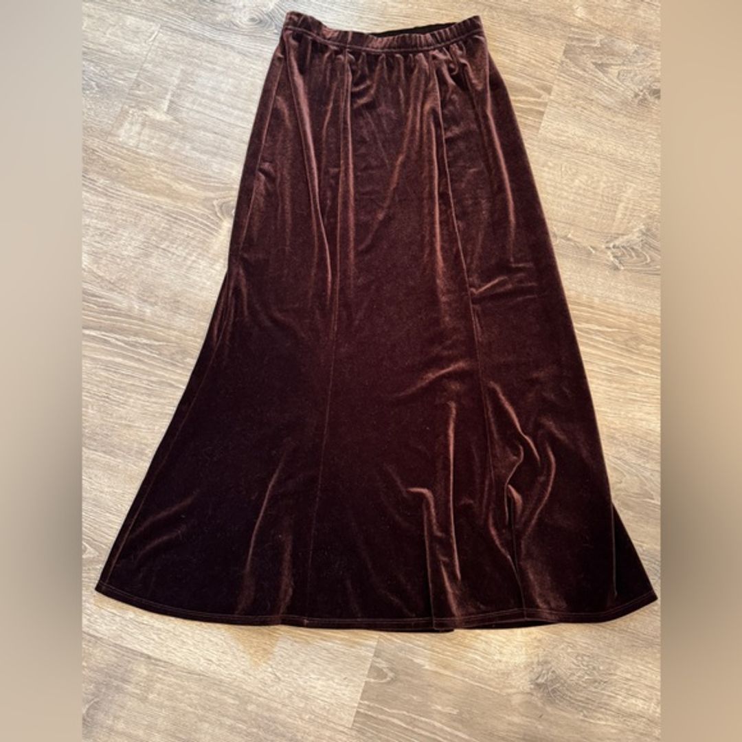 Velvet Chocolate Brown Skirt