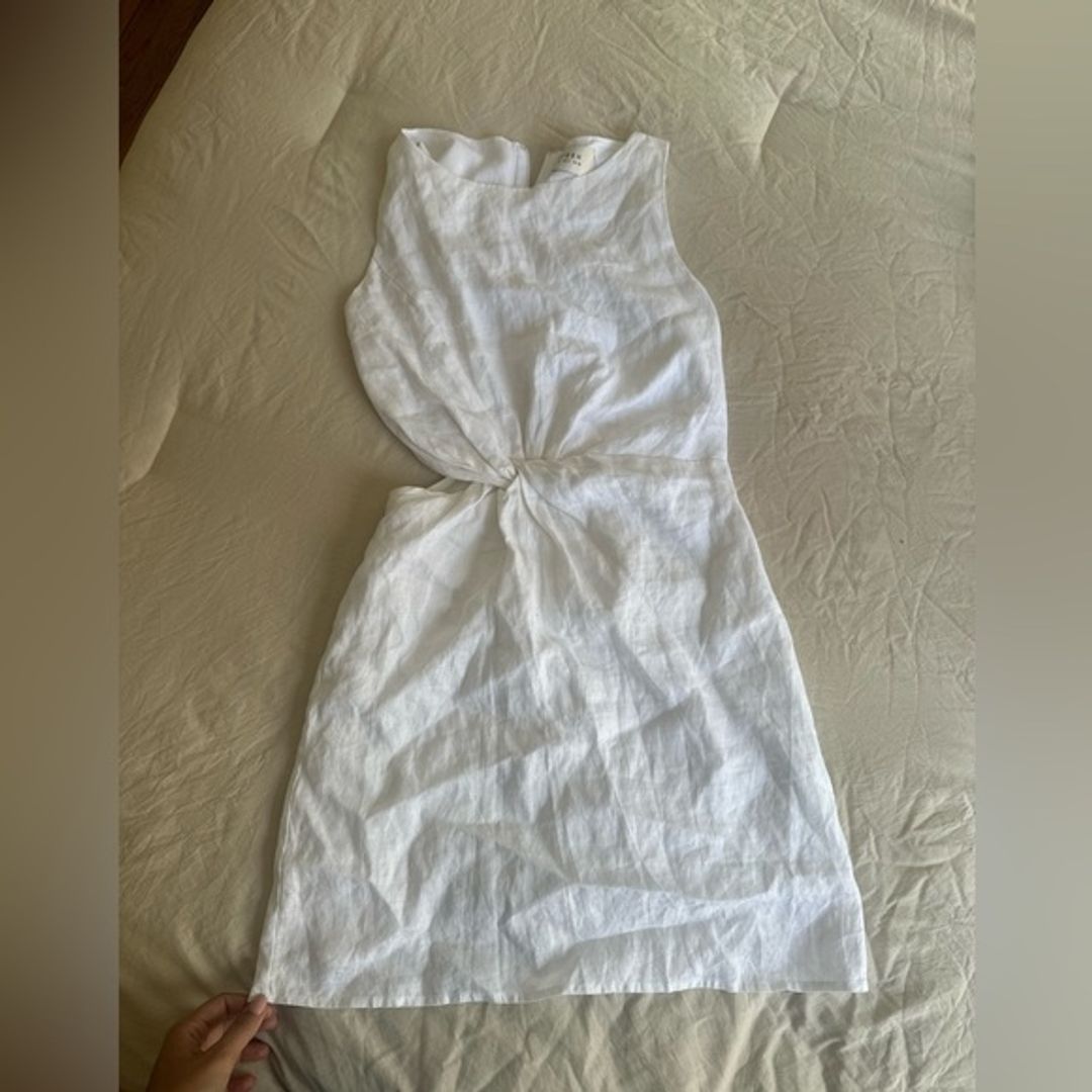 Dissh Leilani White Linen Mini Dress