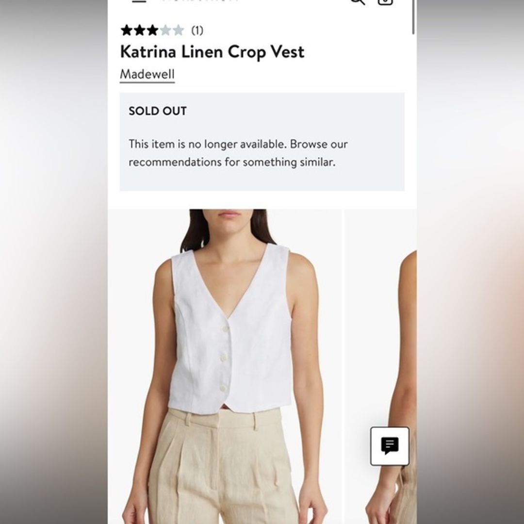 Madewell Katrina Linen Crop Vest